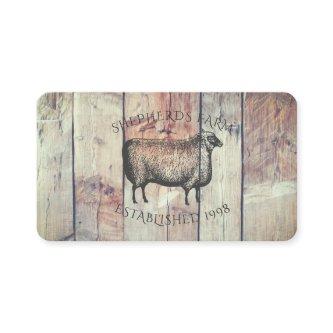 Rustic Vintage Sheep & Barn Wood Custom Farm Logo