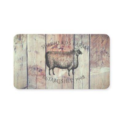 Rustic Vintage Sheep & Barn Wood Custom Farm Logo