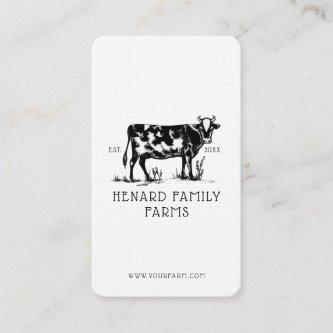Rustic Vintage Sketch Farm Dairy Cow White