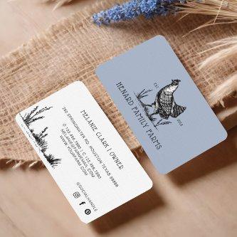 Rustic Vintage Sketch Farm Hen Blue Grey