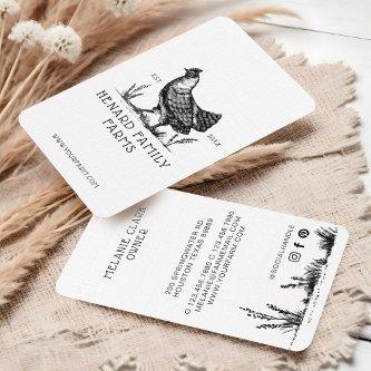 Rustic Vintage Sketch Farm Hen White Vertical