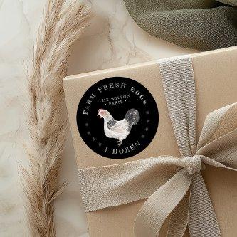 Rustic Watercolor Chicken Egg Carton Sticker