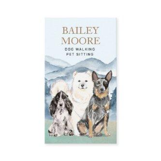 Rustic Watercolor Dog Walker Adventures Pet Sitter