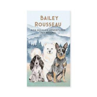 Rustic Watercolor Dog Walker Adventures Pet Sitter
