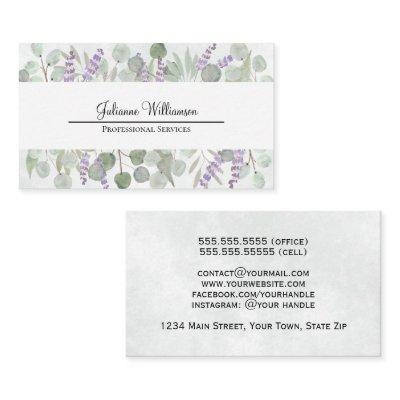 Rustic Watercolor Eucalyptus and Lavender Pretty