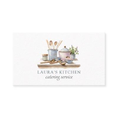 Rustic Watercolor Kitchenware Catering