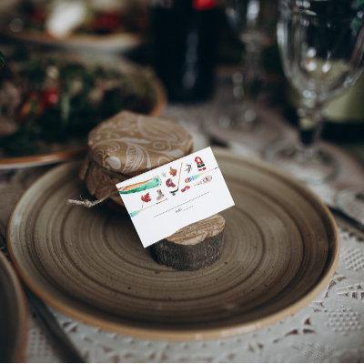 Rustic Watercolor Mountains Wedding Place Card
