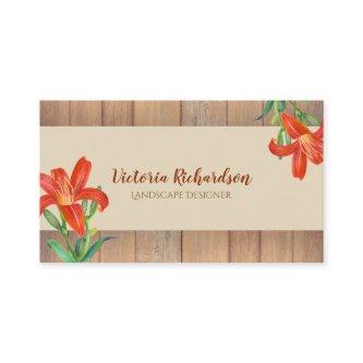 Rustic Watercolor Orange Lilies Floral Art