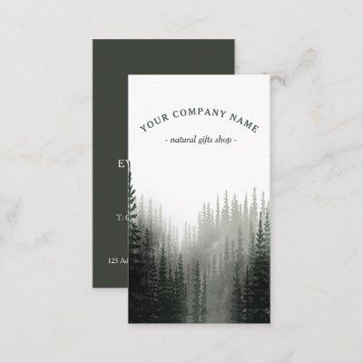 Rustic Watercolor Pine Forest Logo