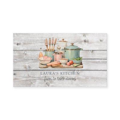 Rustic Watercolor Pots Pans Food Kitchenware