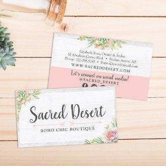 Rustic Watercolor Succulent Cactus Social Media