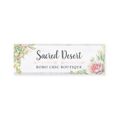 Rustic Watercolor Succulent Cactus Social Media Mini
