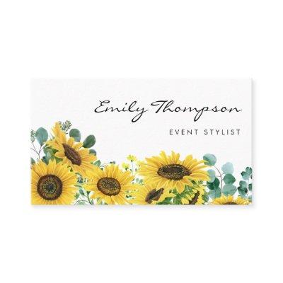 Rustic Watercolor Sunflowers and Eucalyptus Floral