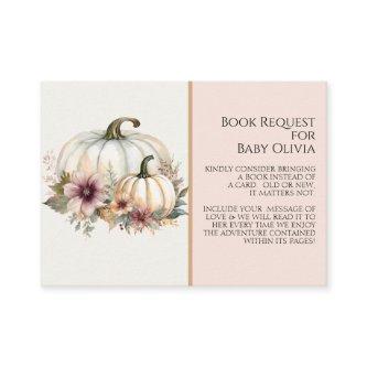 Rustic White Pumpkin Pink Fall Floral Book Request