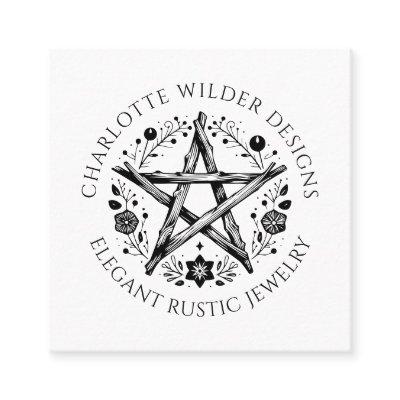 Rustic Wiccan Pagan Jewelry Designer QR Code  Square