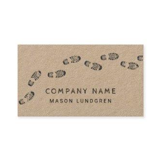 Rustic wilderness outdoor guide boot prints