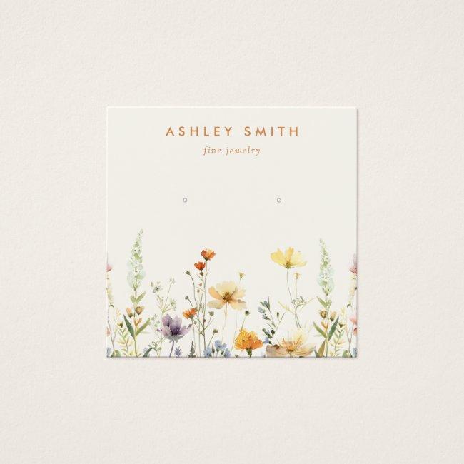 Rustic Wildflower Earring Display Card