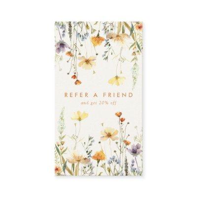 Rustic Wildflower Referral Card