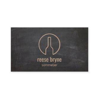 Rustic Wine Bottle Logo Sommelier Business