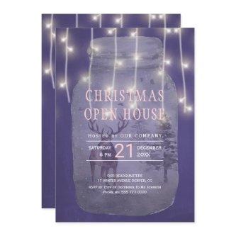 Rustic Winter Wonderland Christmas Open House Invitation