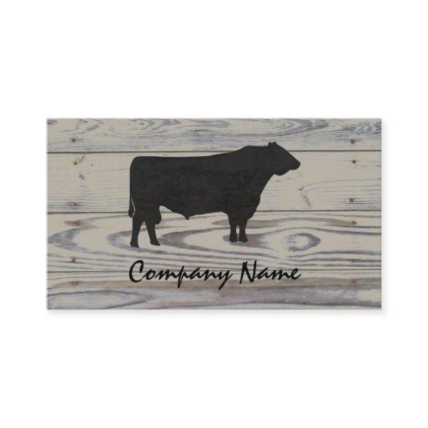 Rustic Wood Angus Bull Watercolor