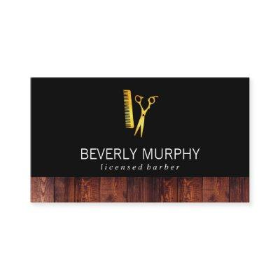 Rustic Wood Black with Golden Shears Comb
