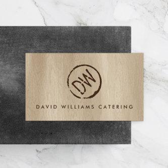 Rustic Wood-Burned Stamped Monogram for Catering 2