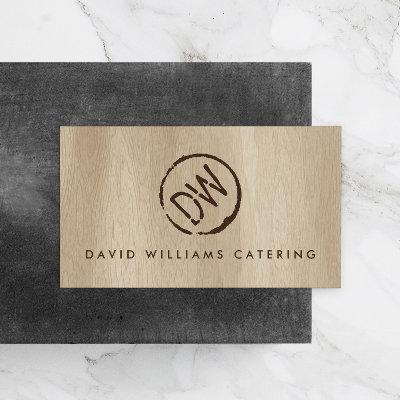 Rustic Wood-Burned Stamped Monogram for Catering 2