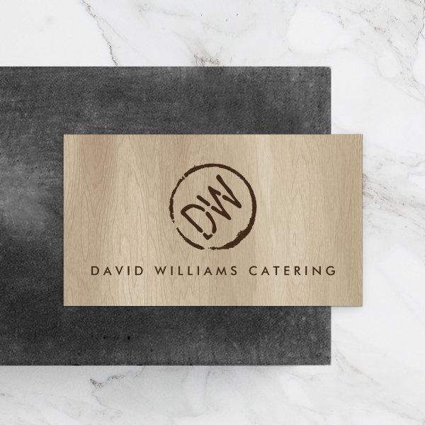 Rustic Wood-Burned Stamped Monogram for Catering 2