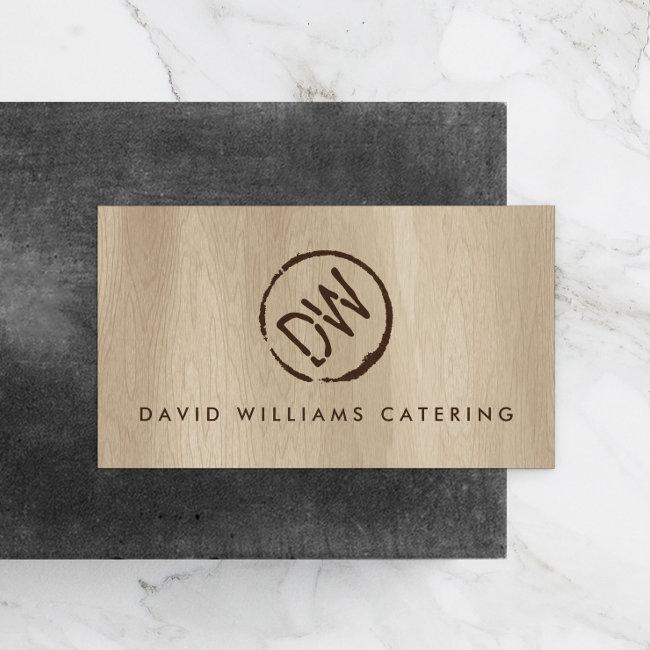 Rustic Wood-Burned Stamped Monogram for Catering 2
