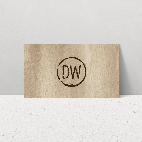 Rustic Wood-Burned Stamped Monogram for Catering