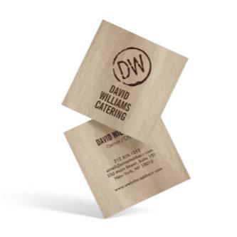 Rustic Wood-Burned Stamped Monogram for Catering Square