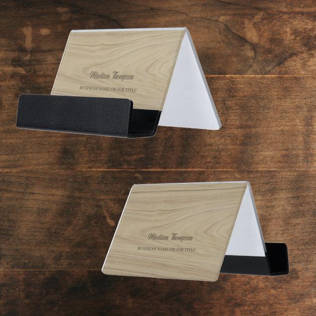 Rustic Wood Business Office Desk Holder