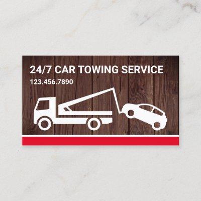 Rustic Wood Car Towing Service Tow Truck