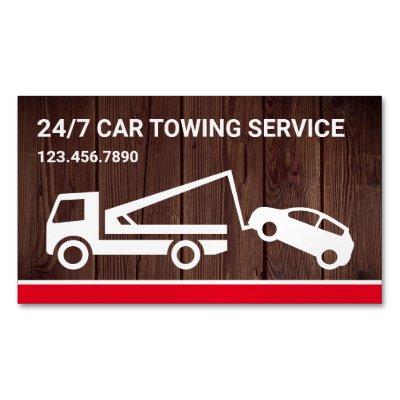 Rustic Wood Car Towing Service Tow Truck  Magnet