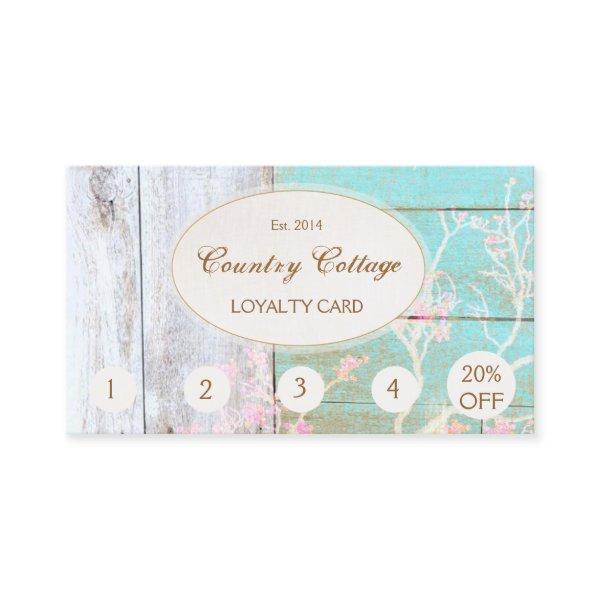 Rustic Wood Country Vintage Boutique Punch Loyalty