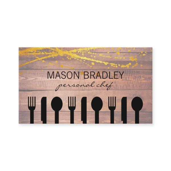 Rustic Wood Executive Chef Silverware