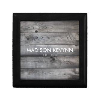 Rustic Wood Family Monogram Gift Box