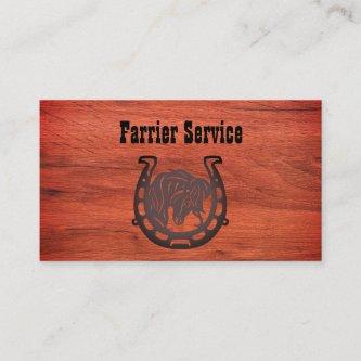 Rustic Wood Farrier Horseshoe Service