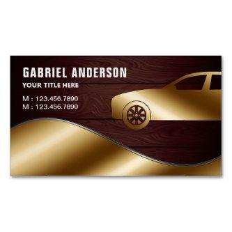 Rustic Wood Gold Luxury Car Hire Chauffeur  Magnet