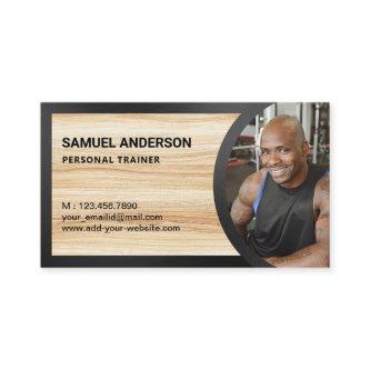 Rustic Wood Grain Fitness Personal Trainer Photo