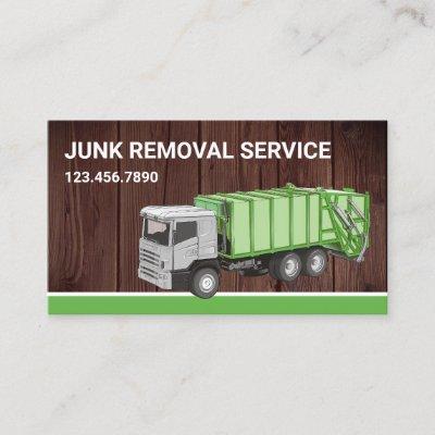 Rustic Wood Junk Removal Service Garbage Truck