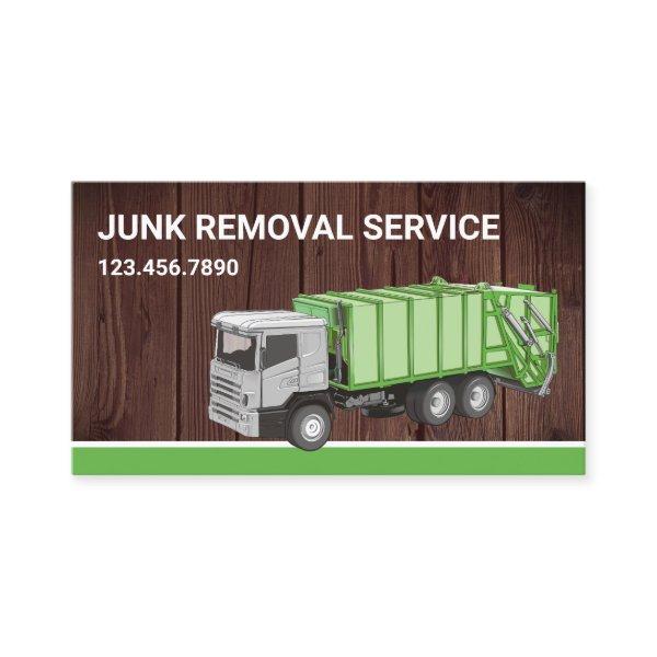 Rustic Wood Junk Removal Service Garbage Truck