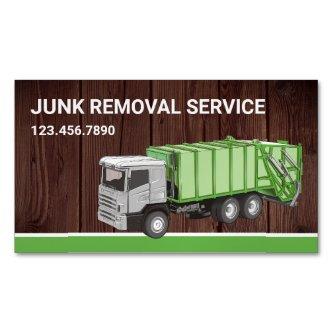 Rustic Wood Junk Removal Service Garbage Truck  Magnet
