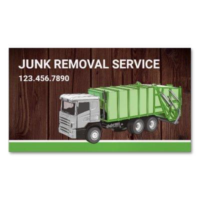Rustic Wood Junk Removal Service Garbage Truck  Magnet