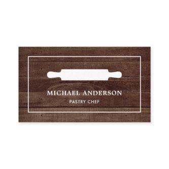 Rustic Wood Kitchen White Rolling Pin Pastry Chef