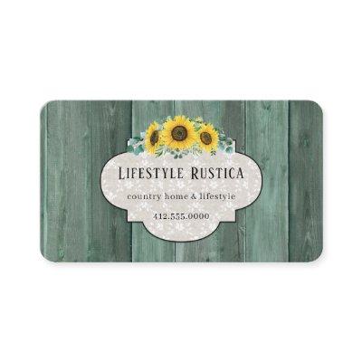 Rustic Wood Lace Shabby Grunge Sunflower  Business