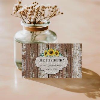 Rustic Wood Lace Shabby Grunge Sunflower