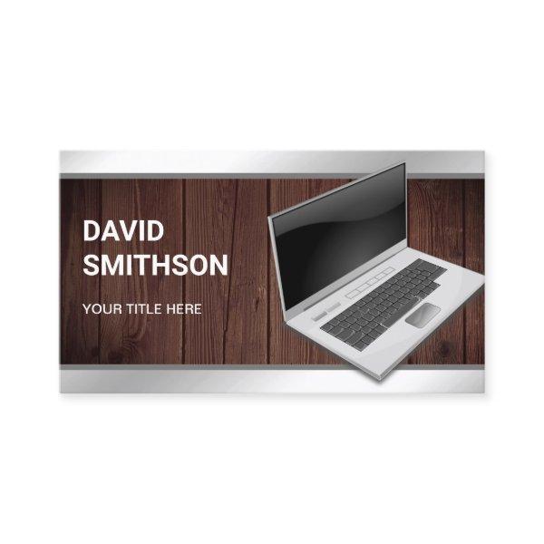 Rustic Wood Laptop PC Computer Repair Technician