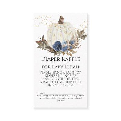 Rustic Wood Navy Dusty Blue Floral Diaper Raffle